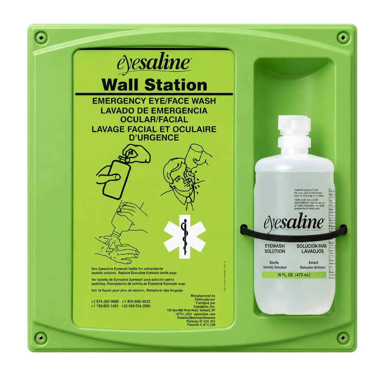 Eyewash Wall Station Single Bottle with Wall Mount