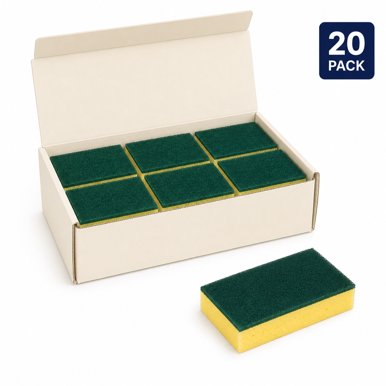 Cellulose Grean & Yellow Scrubbing Sponge