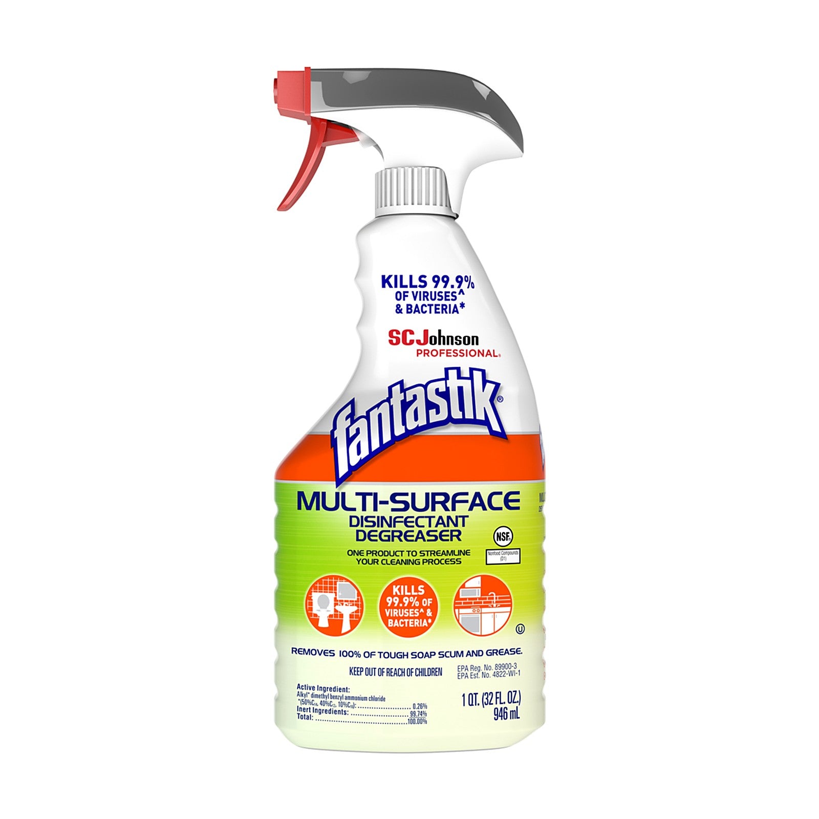 Fantastik Multi-Surface Degreaser 32 oz Spray, Disinfectant