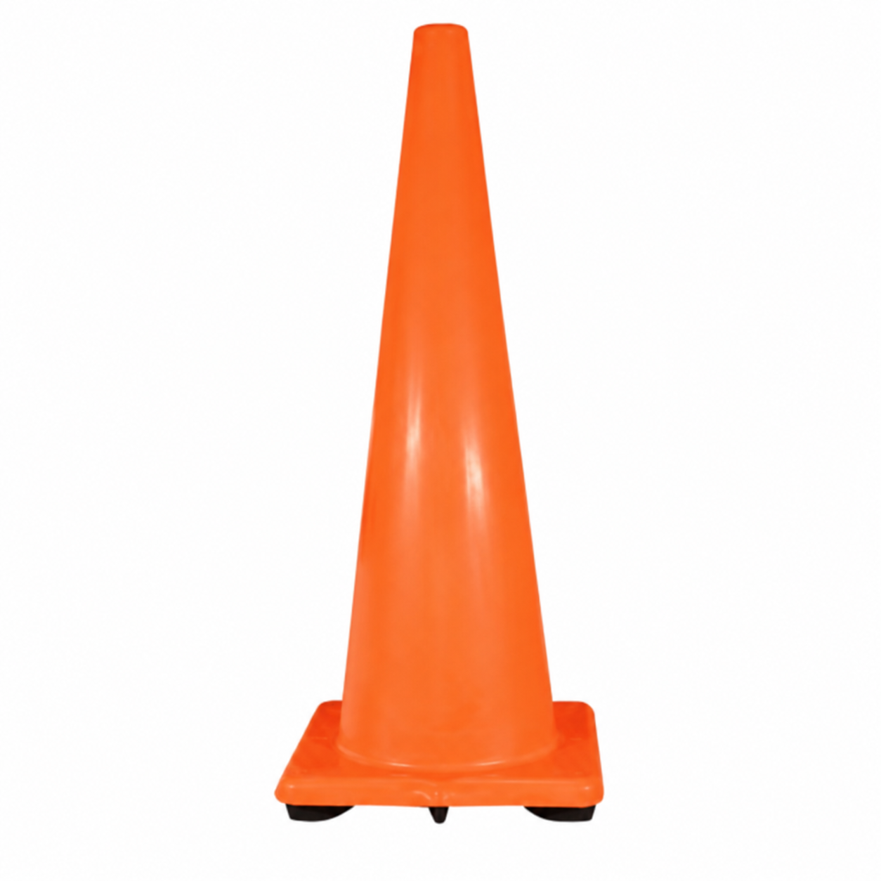36 inch Orange PVC Traffic Cone with Black Base