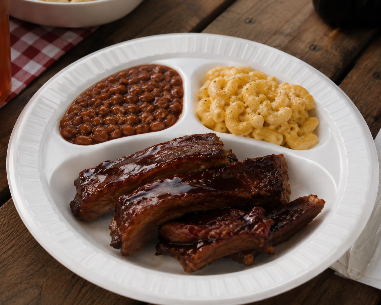 Foam Three-Compartment Plate