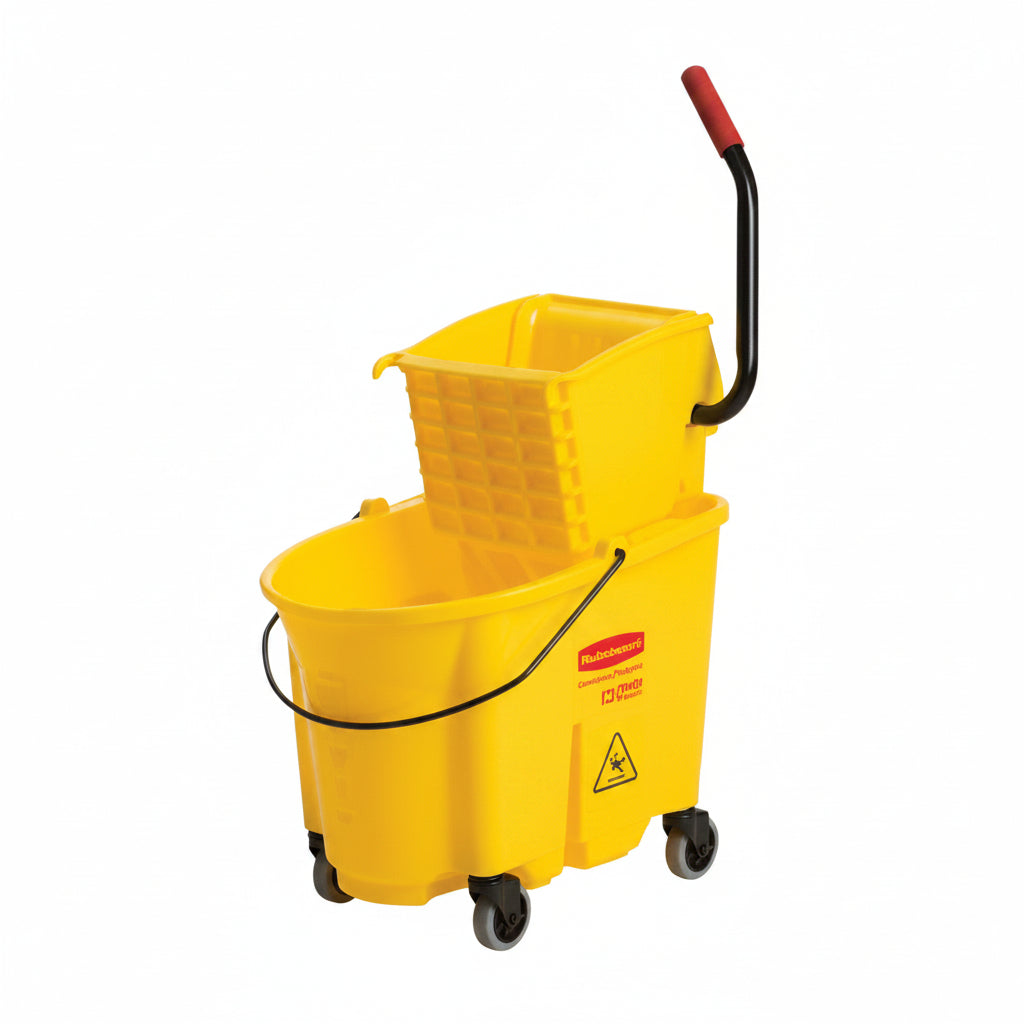 WaveBrake Side-Press Mop Bucket & Wringer Combo Yellow 35 Quart