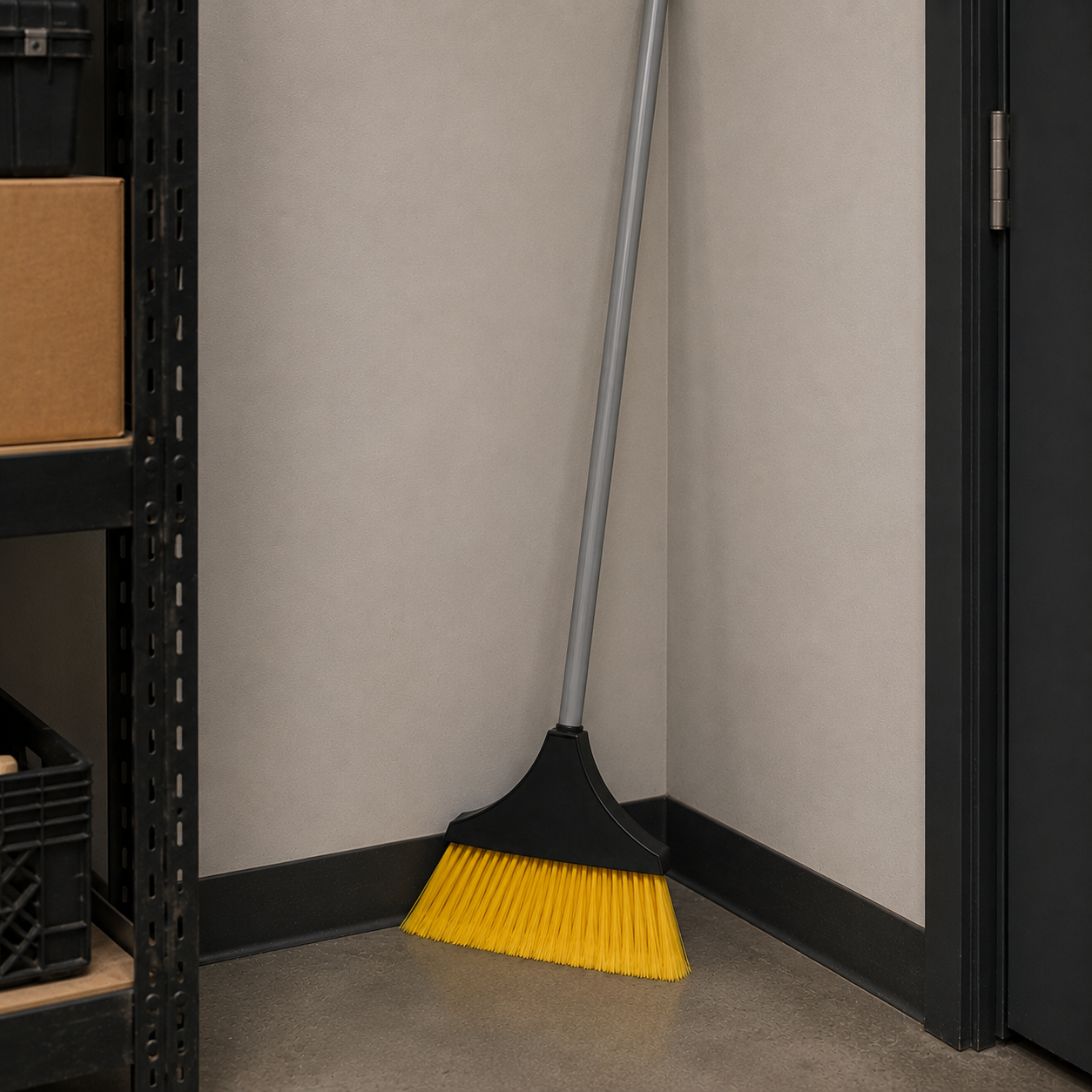 Large Yellow Bristle Angle Broom with Metal Handle