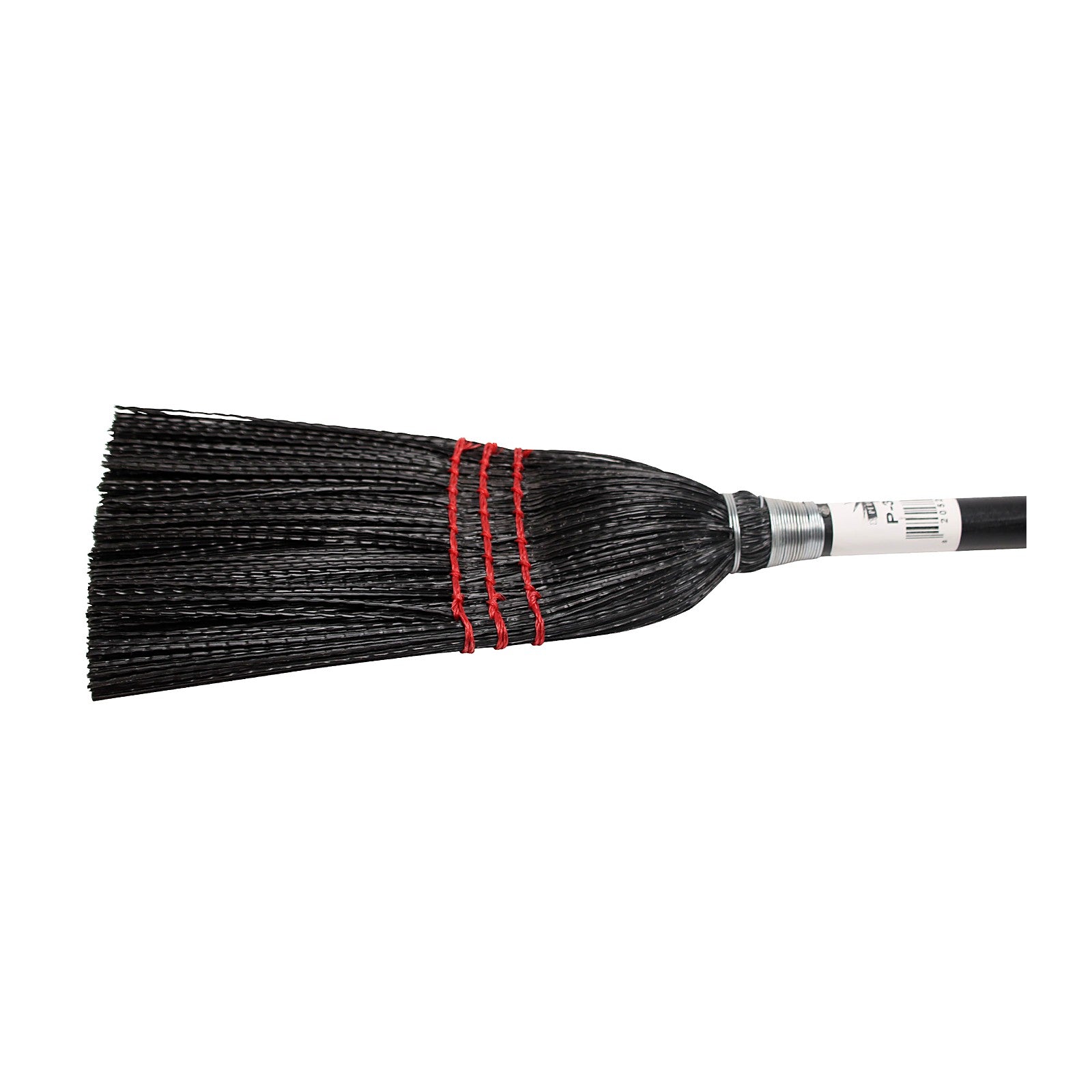 Black Plastic Lobby Broom Poly 3-Stitch 40 in Handle