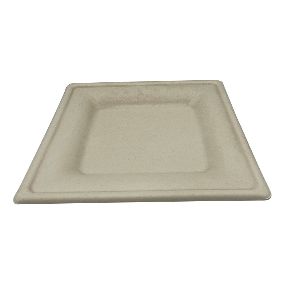 Natural White Square Molded Fiber Plate