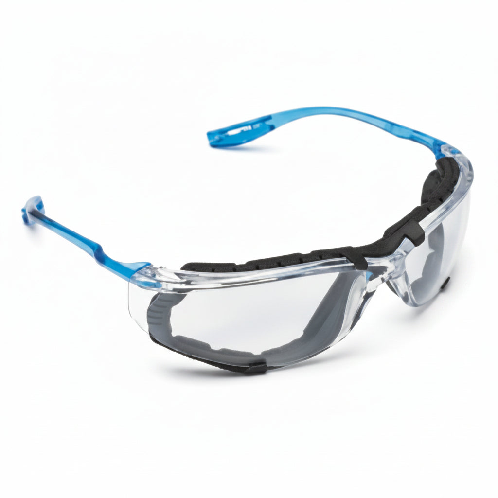 Virtua CCS Clear Anti-Fog Protective Eyewear with Clear Frame and Light Blue Temple, 20 per Case