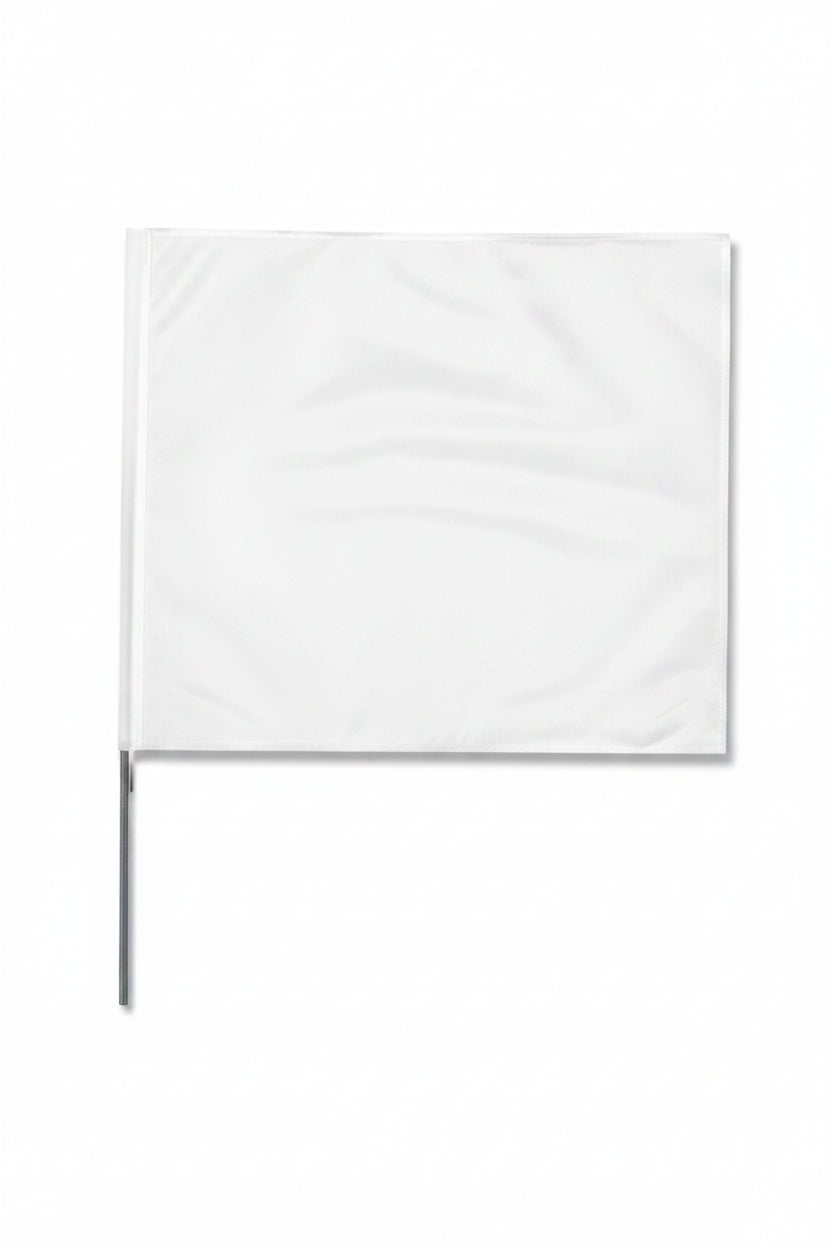 White 4 x 5 inch 24-inch Stake Flag