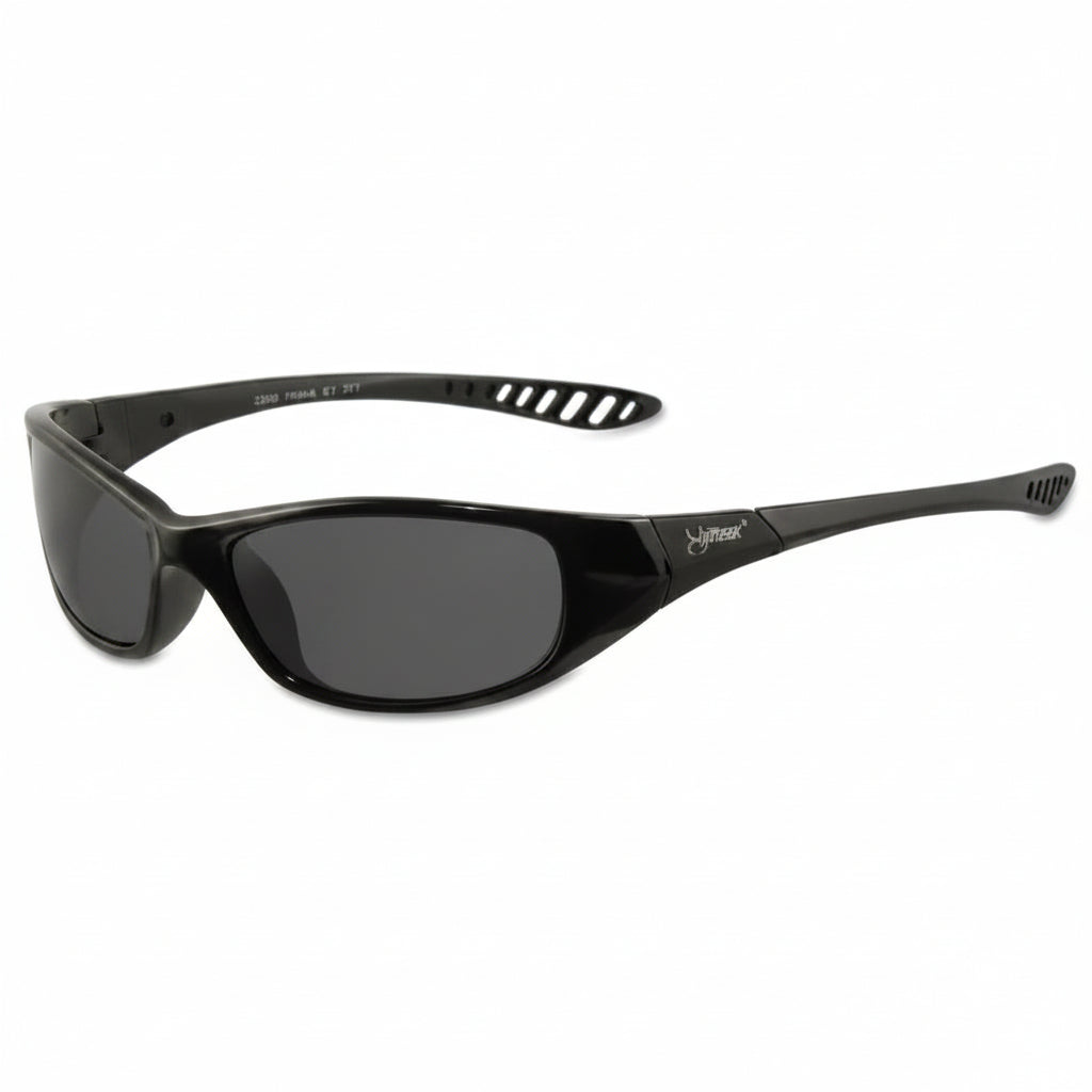 V40 Hellraiser Smoke Uncoated Safety Glasses with Black Nylon Frame