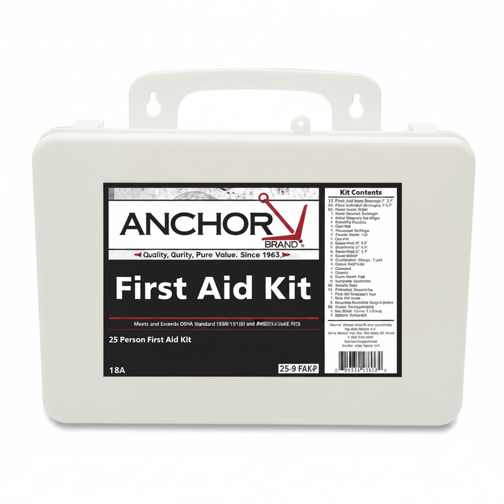 25 Person ANSI 2009 First Aid Kit with Plastic Case