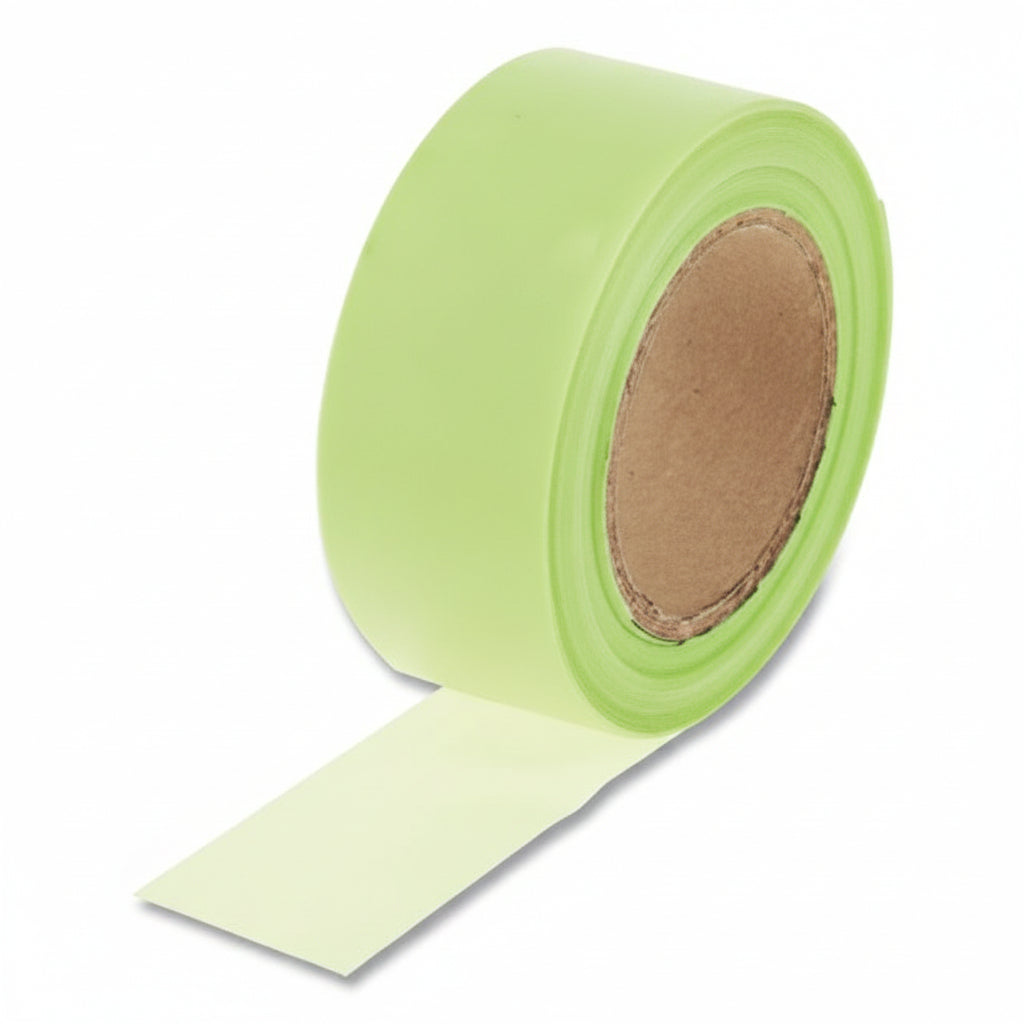 Lime Glo 1-3/16 in x 150 ft Flagging Tape, 2 mil Vinyl