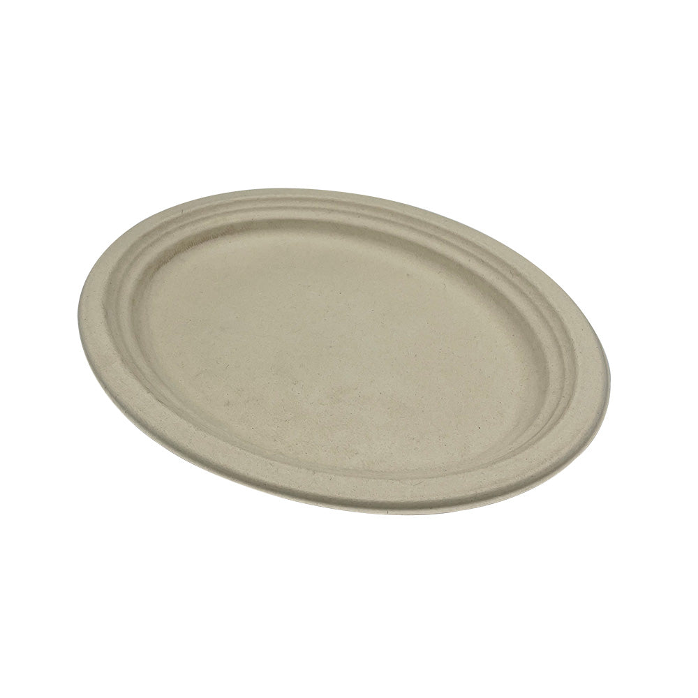12.5 x 10 inch Natural White Bagasse Platter