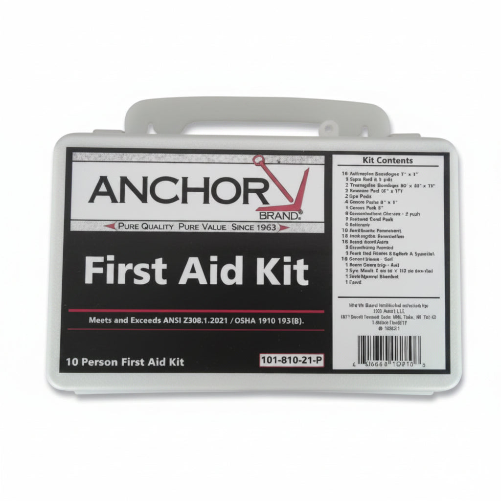10 Person ANSI First Aid Kit with Plastic Case, 78 Pieces