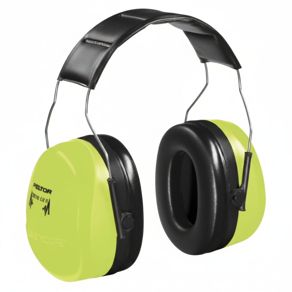 Peltor Optime 105 NRR 30 dB Hi-Viz Green Over-the-Head Earmuffs