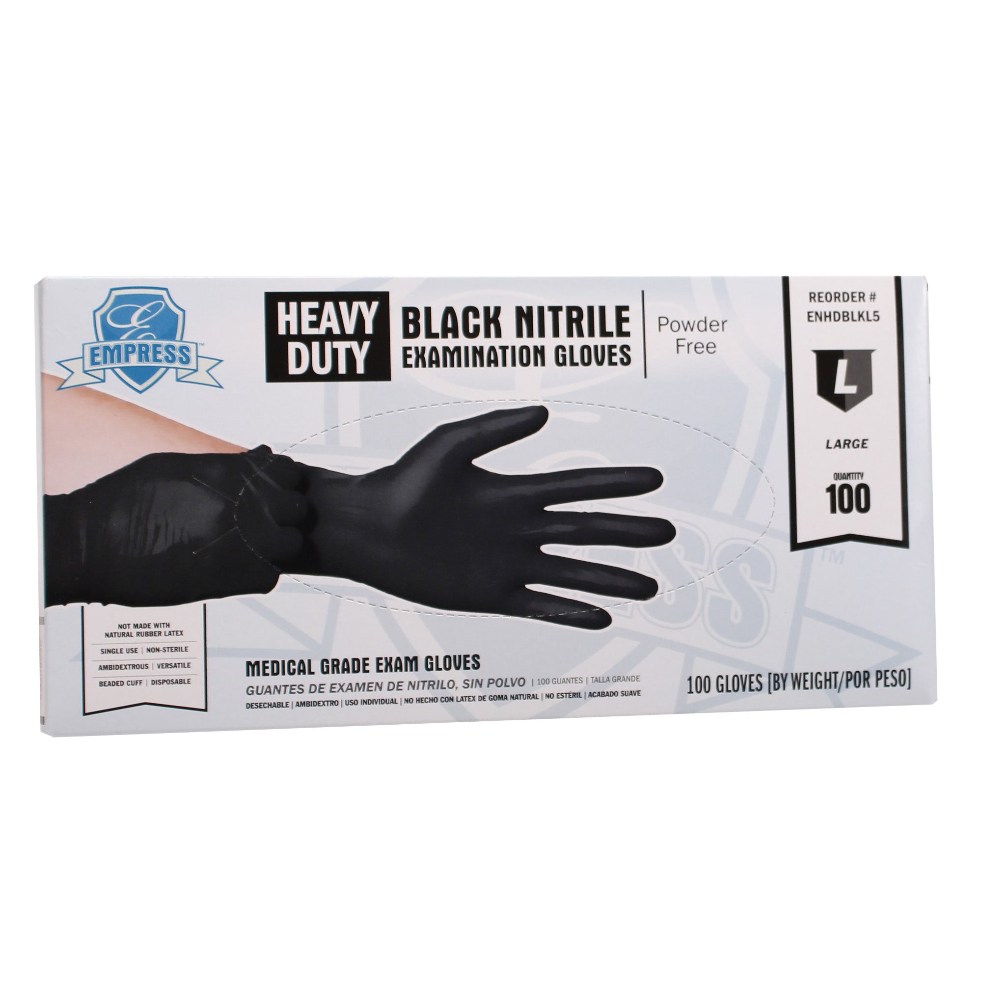 Heavy Duty Nitrile Glove Black Large 5 mil