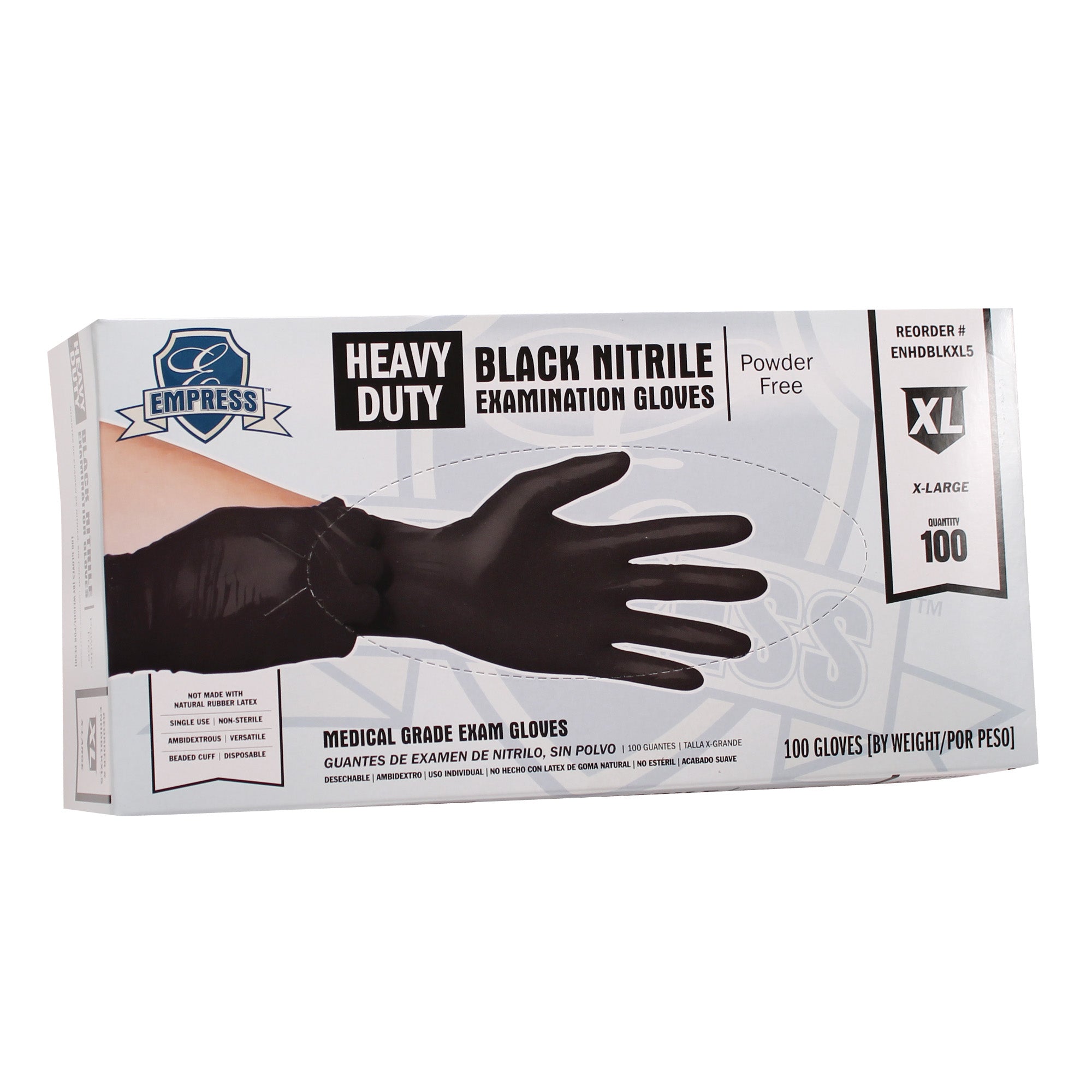 Heavy Duty Nitrile Glove Black X-Large 5 mil