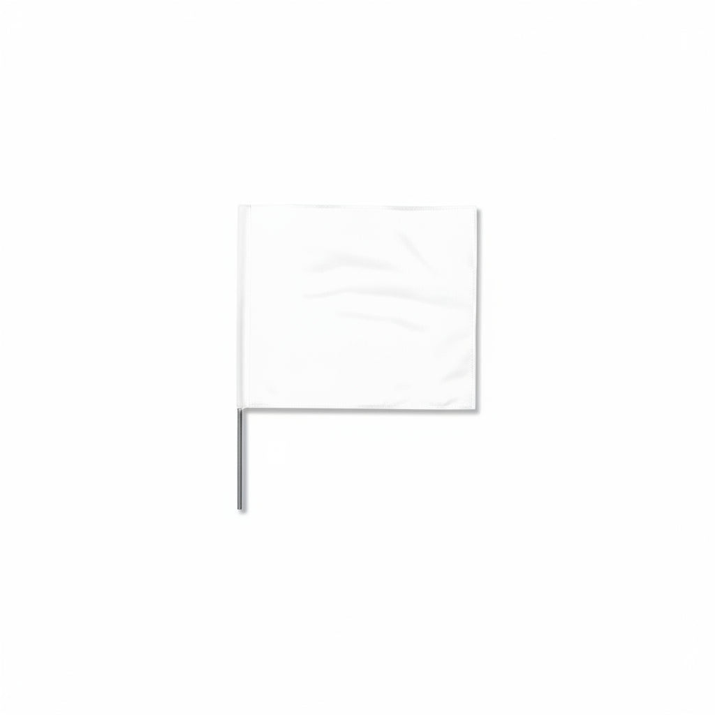 White 4 x 5 inch 30-inch Stake Flag