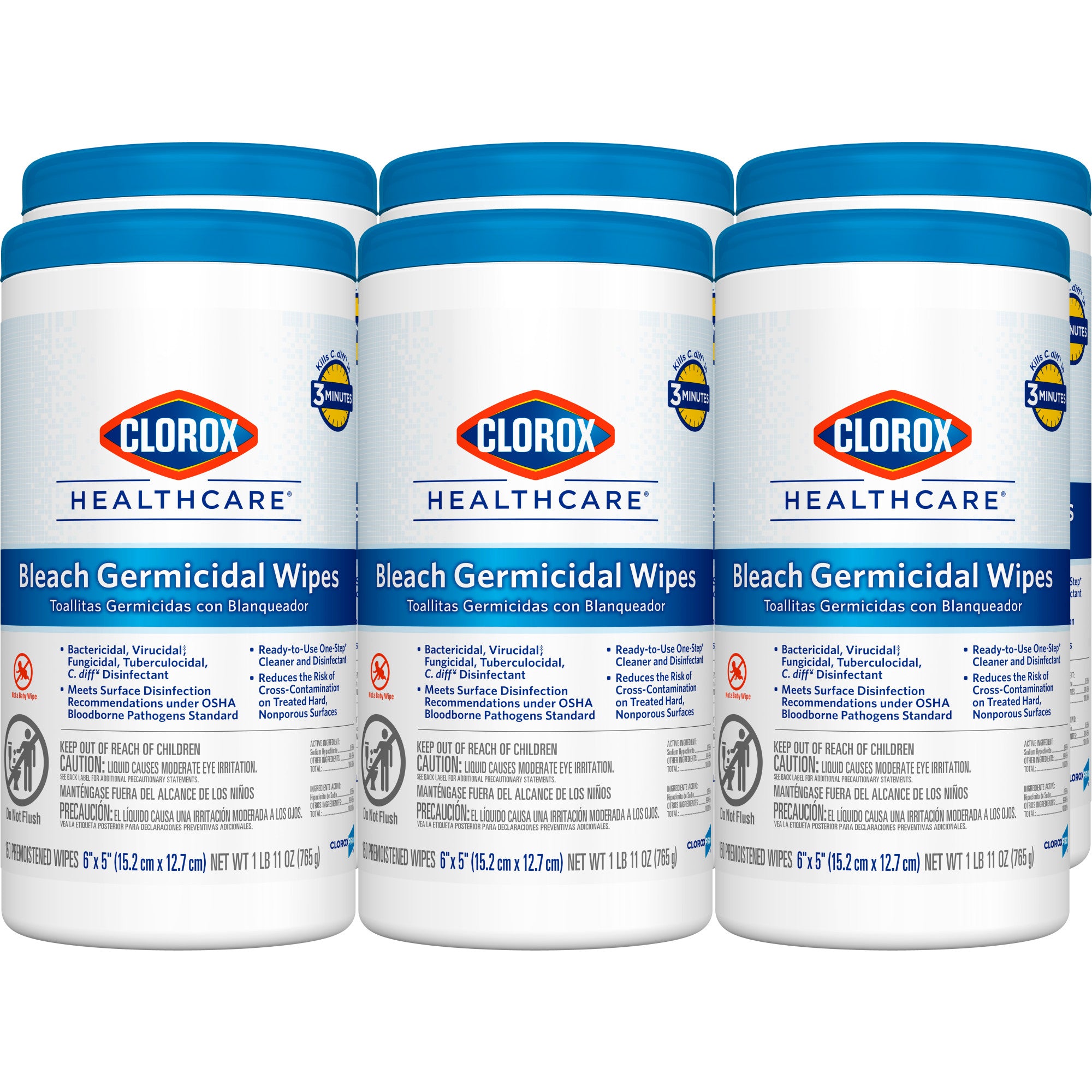 Clorox Healthcare Bleach Germicidal Wipes 150 Count
