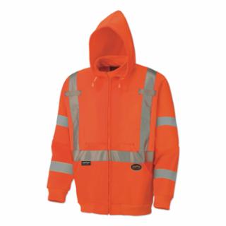 6924AU/6925AU Hi-Viz Safety Polyester Fleece Hoodie - Orange, Medium