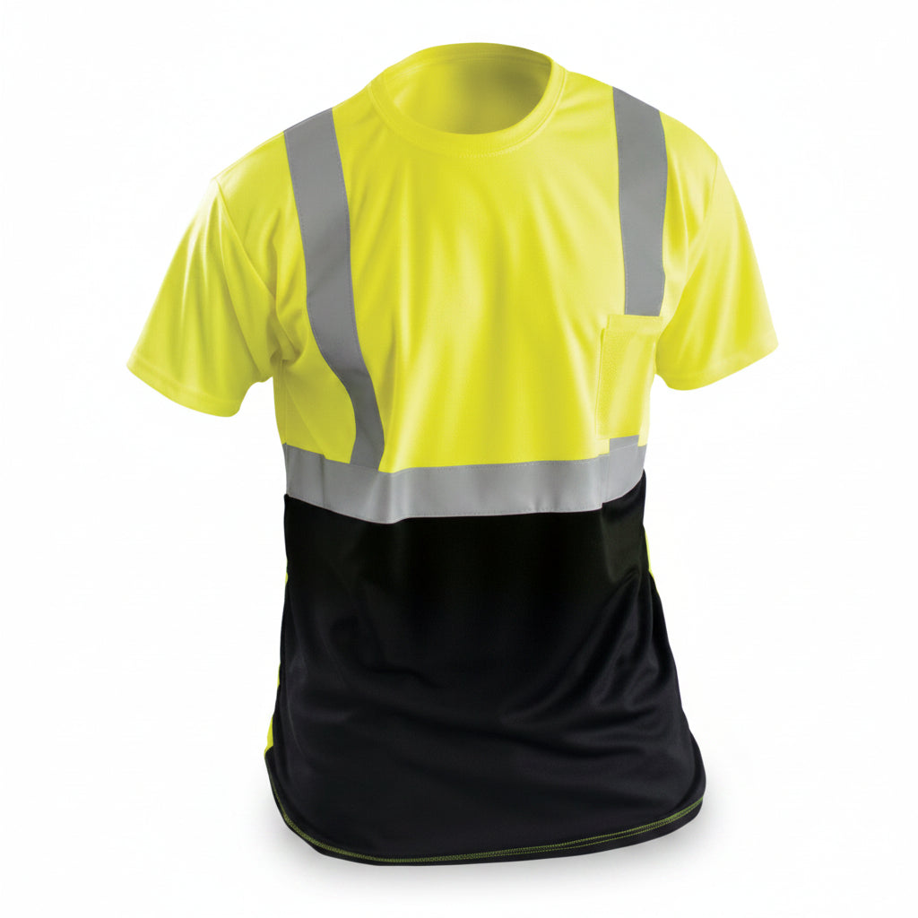 Wicking Short Sleeve T-Shirt - Black Bottom/Yellow, X-Large