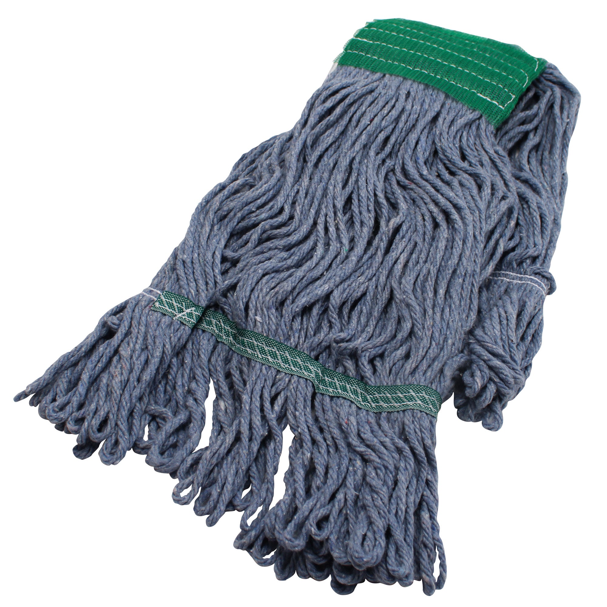Blue Blended Loopend Mop Medium Wide Band Green Mesh