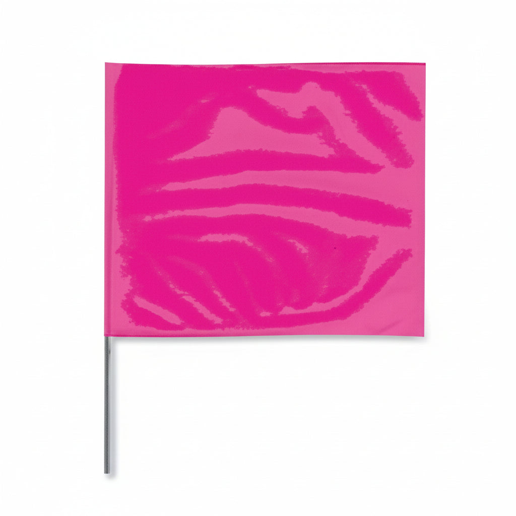 Pink Glo 2 x 3 inch 21-inch Stake Flag