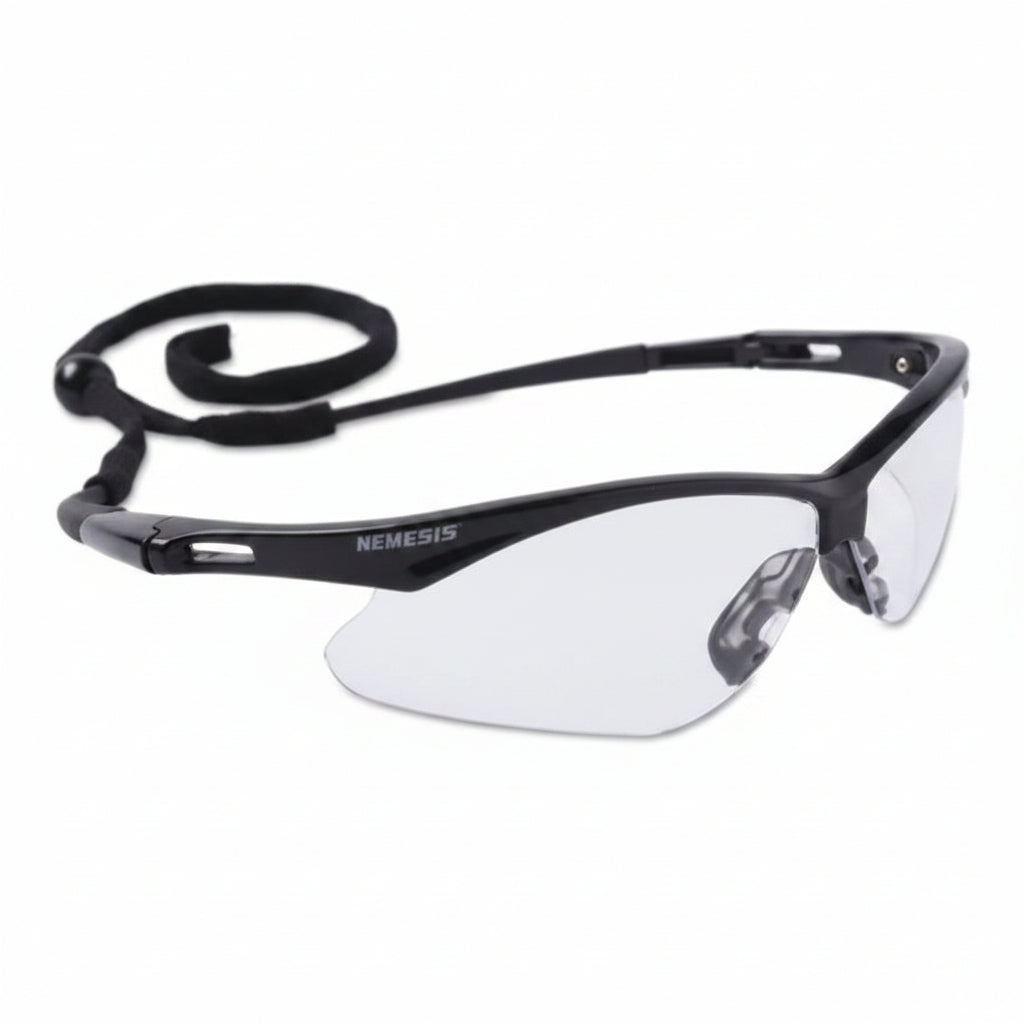 V30 Nemesis Clear Anti-Fog Safety Glasses with Black Nylon Frame