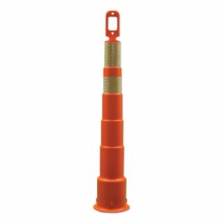 Grip N Go 42 inch Orange Polyethylene Channelizer Cone with HI Reflective Collars