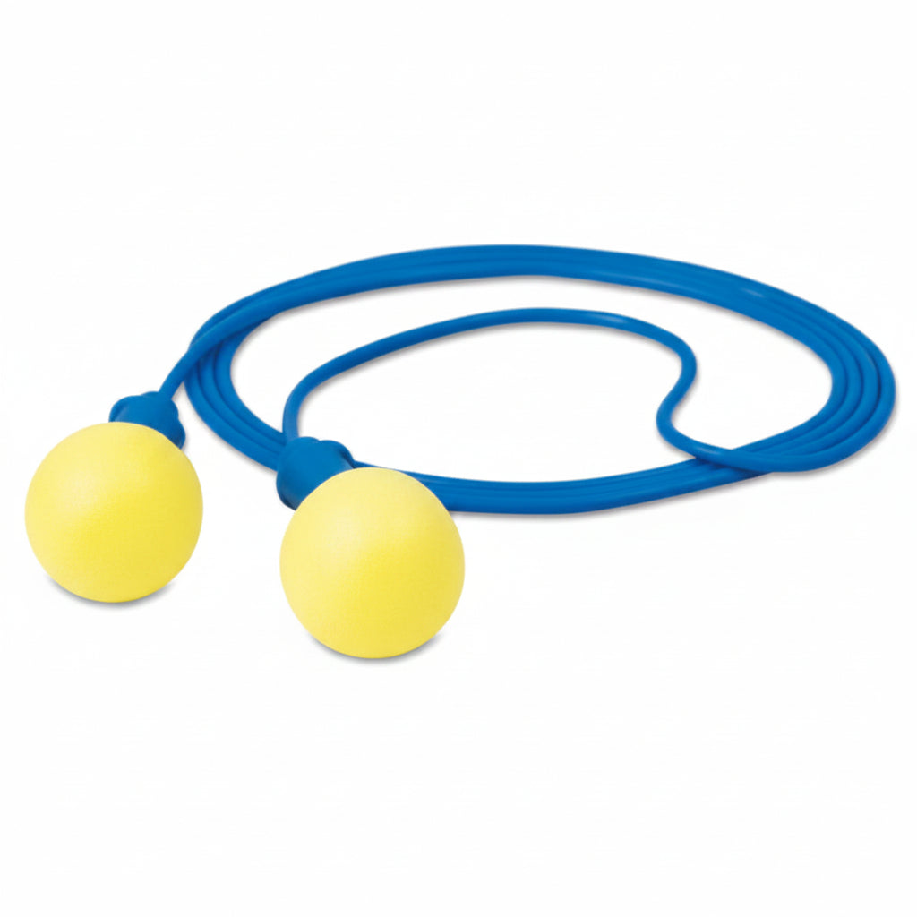 E-A-R Push-Ins Blue/Yellow Polyurethane Corded Foam Earplugs NRR 28 dB