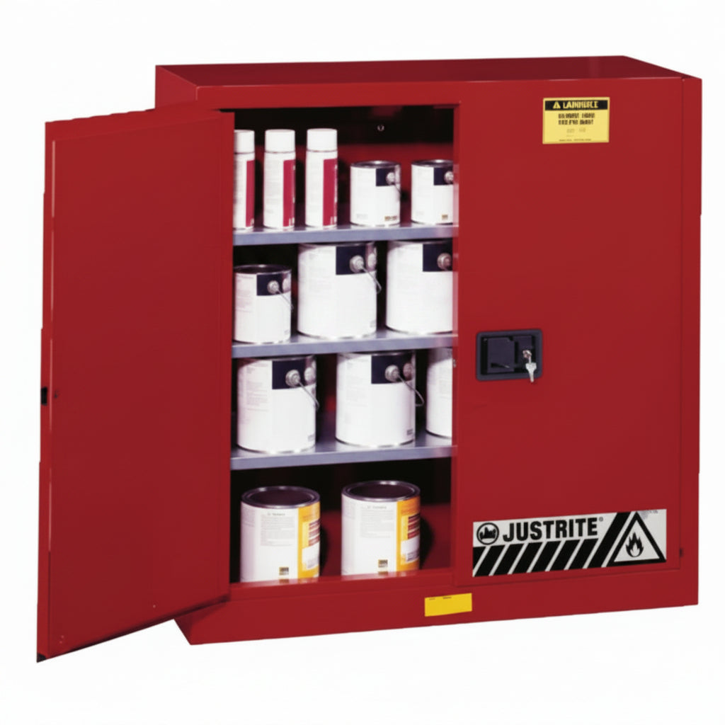 Red 40 Gallon Manual-Closing Safety Cabinet for Combustibles, 2-Door, 49 in H