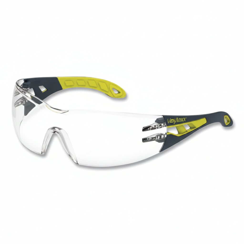Clear MX200 Safety Glasses - Gray/Lime Frame (02)