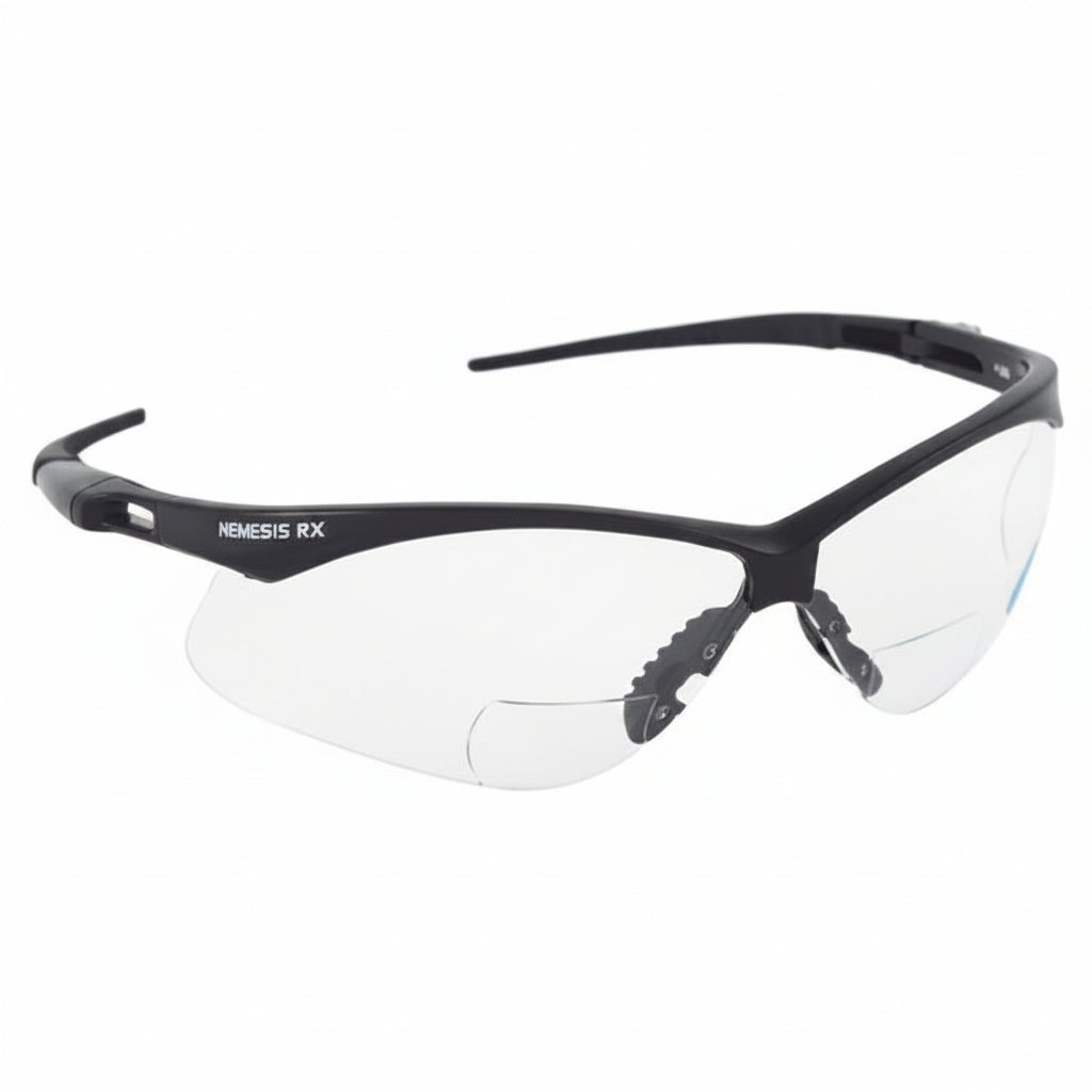 V60 Nemesis Rx Readers Clear Scratch-Resistant Prescription Safety Glasses +1.5