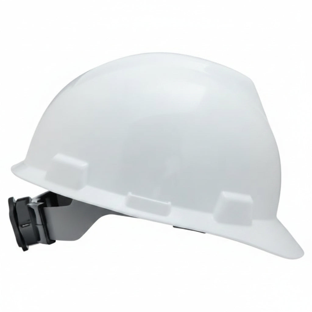 V-Gard Slotted Cap-Style Hard Hat with Fas-Trac III Suspension in White