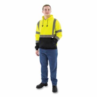 High Visibility Hooded Sweatshirt - Yellow/Black, X-Large