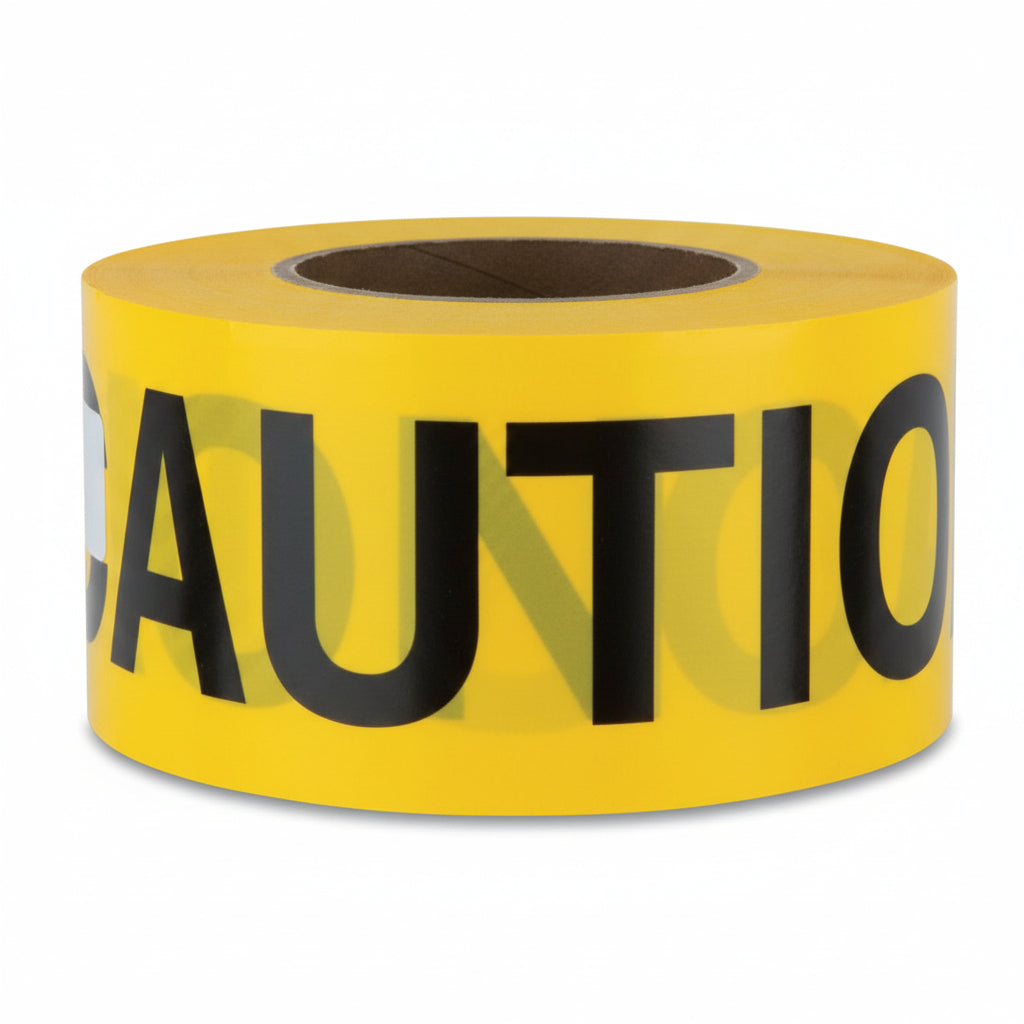 Yellow 3 in x 1,000 ft Caution Strait-Line Barrier Tape, 2 mil