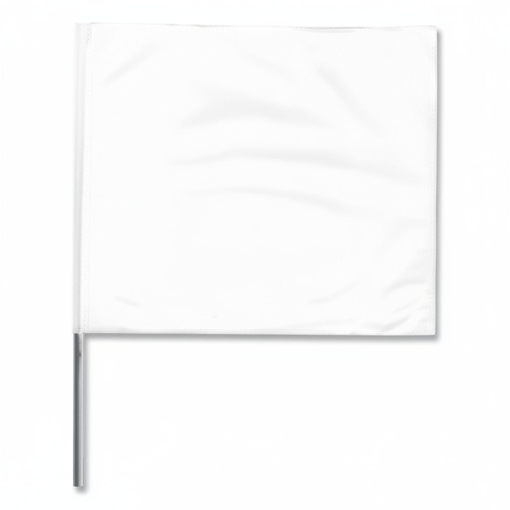 White 2 x 3 inch 21-inch Stake Flag