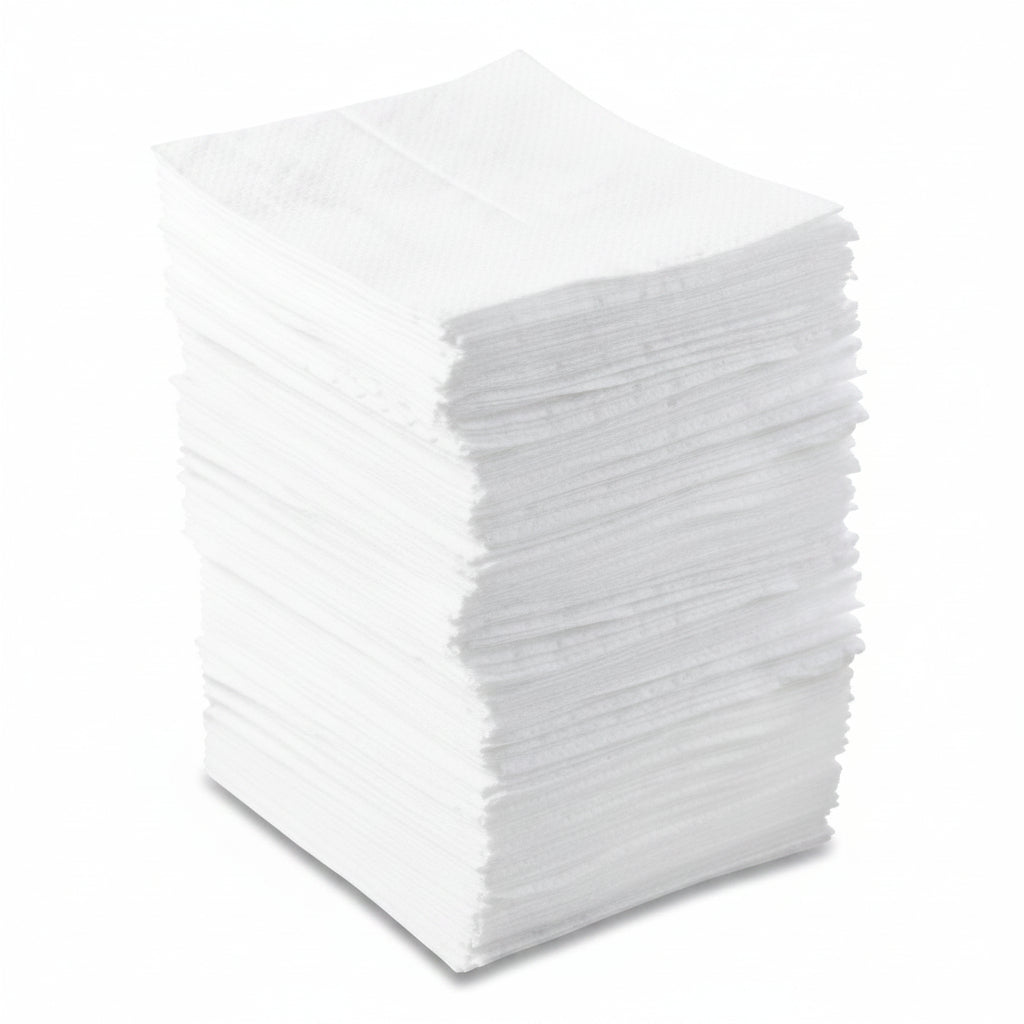 Oil-Only Lightweight Sorbent Pad, White, 15 in x 17 in, Absorbs 34 gal, 200 Sheets per Bale