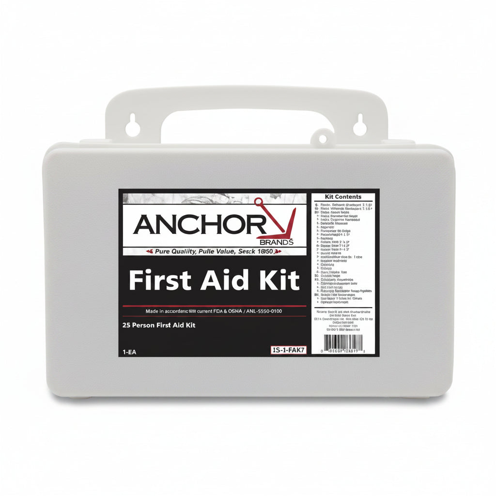 25 Person ANSI 2003 First Aid Kit with Plastic Case and Wall Mount