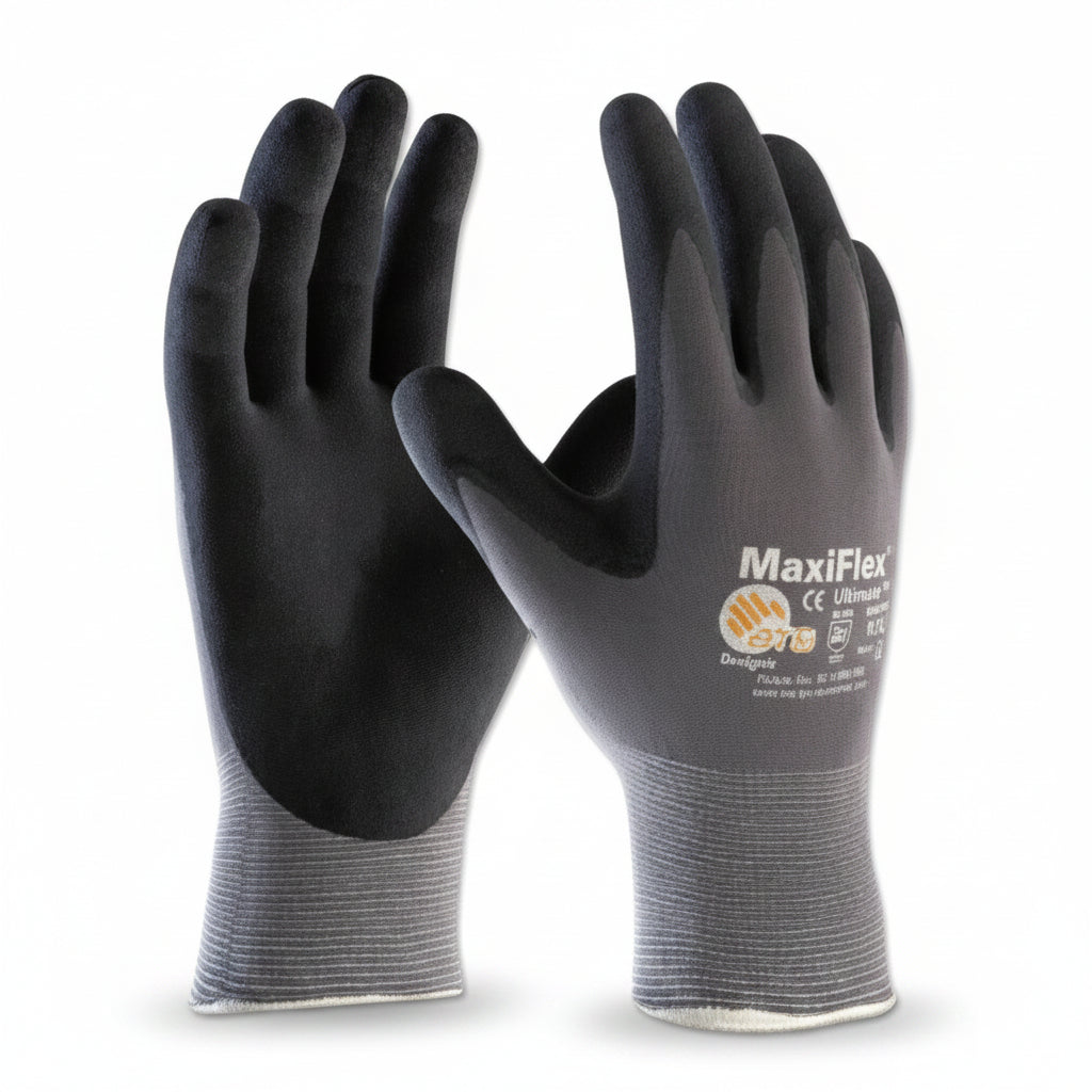 MaxiFlex Ultimate X-Large Black/Gray Nitrile Micro-Foam Grip Knit-Wrist Work Gloves