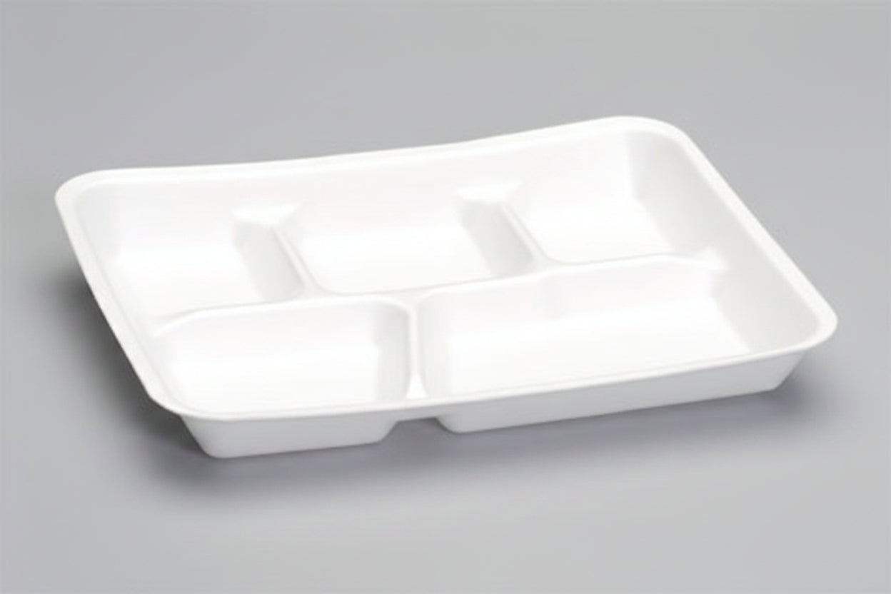 Foam Serving Tray 5-Compartment White