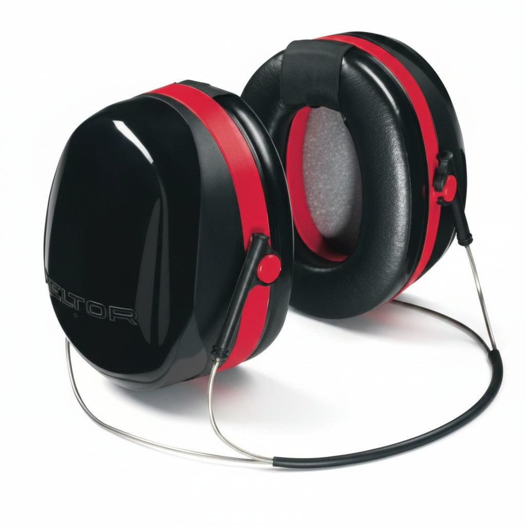Peltor Optime 105 NRR 29 dB Black/Red Behind-the-Head Earmuffs