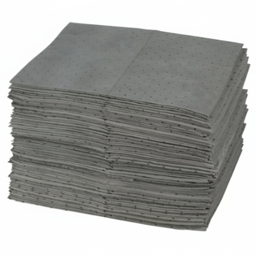 MAXX Enhanced General Purpose Absorbent Pad, Medium Weight, Perforated, 1-Ply, Gray, 15 in x 19 in, Absorbs 25 gal