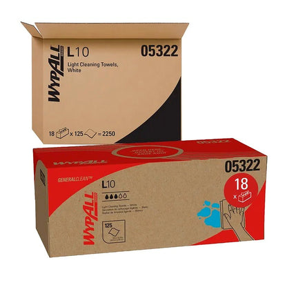 WypAll L10 Utility Wipes White 12 x 10.25, 125 Sheets