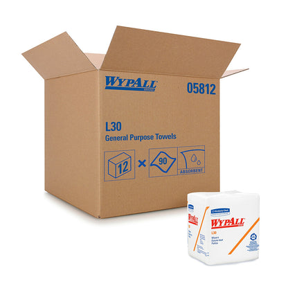 WypAll L30 Wipers White 1/4 Fold 12.5 x 12