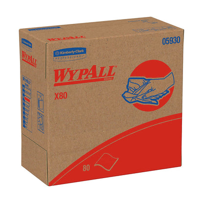 WypAll X80 Wipers Red 8.34 x 16.8, Pop-Up Box