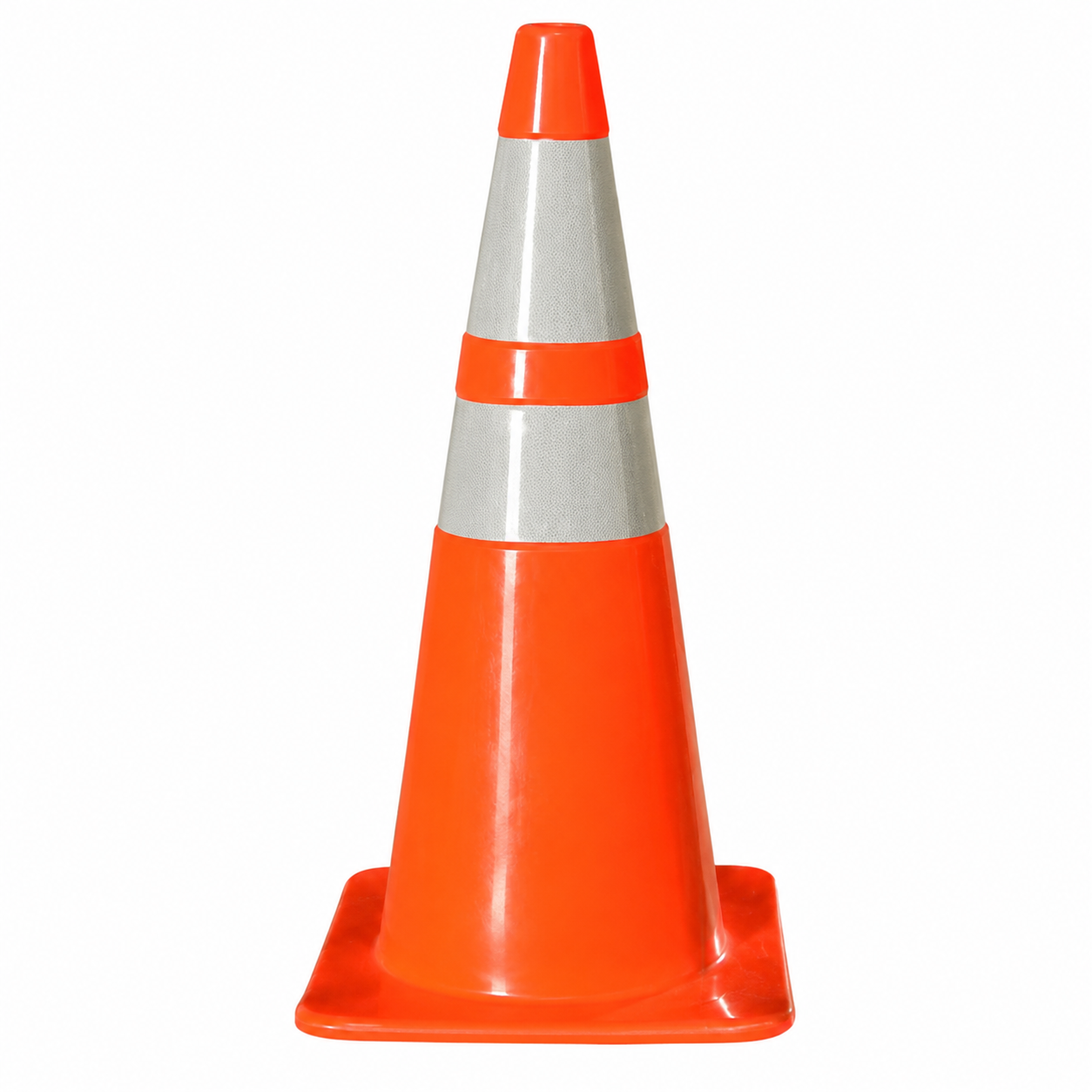 W Series 28 inch Orange PVC Traffic Cone with Reflective Collar