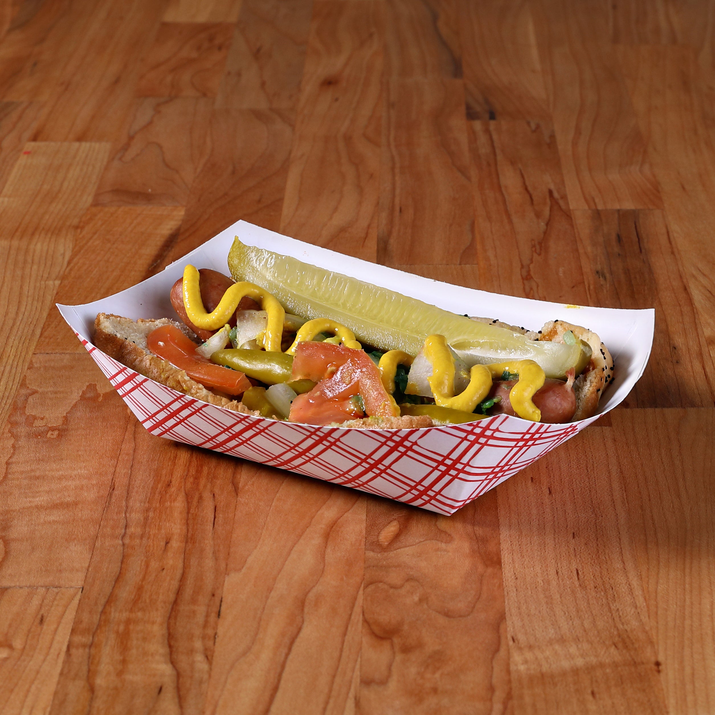 Red Plaid Food Tray