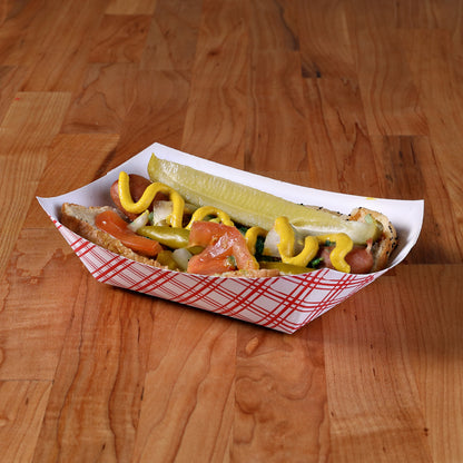 Red Plaid Food Tray