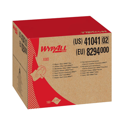 WypAll X80 Cloths Blue 11.1 x 16.8, Brag Box