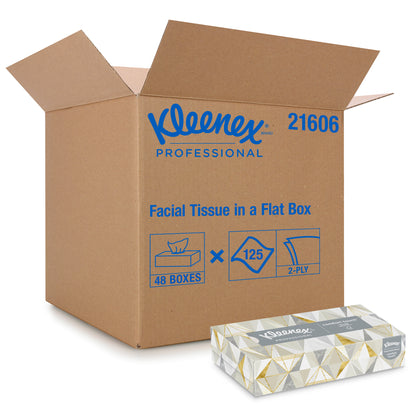Kleenex Facial Tissue Flat Box, 48/125 per Case