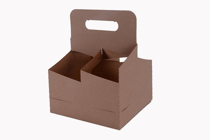 Kraft Paperboard 44 oz Drink Carrier with Handle